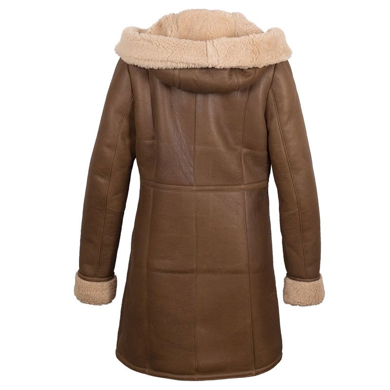 Halyna Ladies Luxury Cognac Sheepskin Coat - Image 2