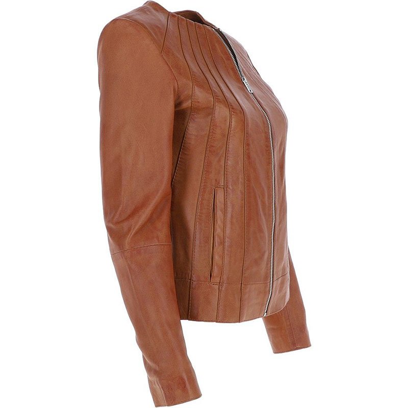 Leather Jacket Tan Aliona - Image 4