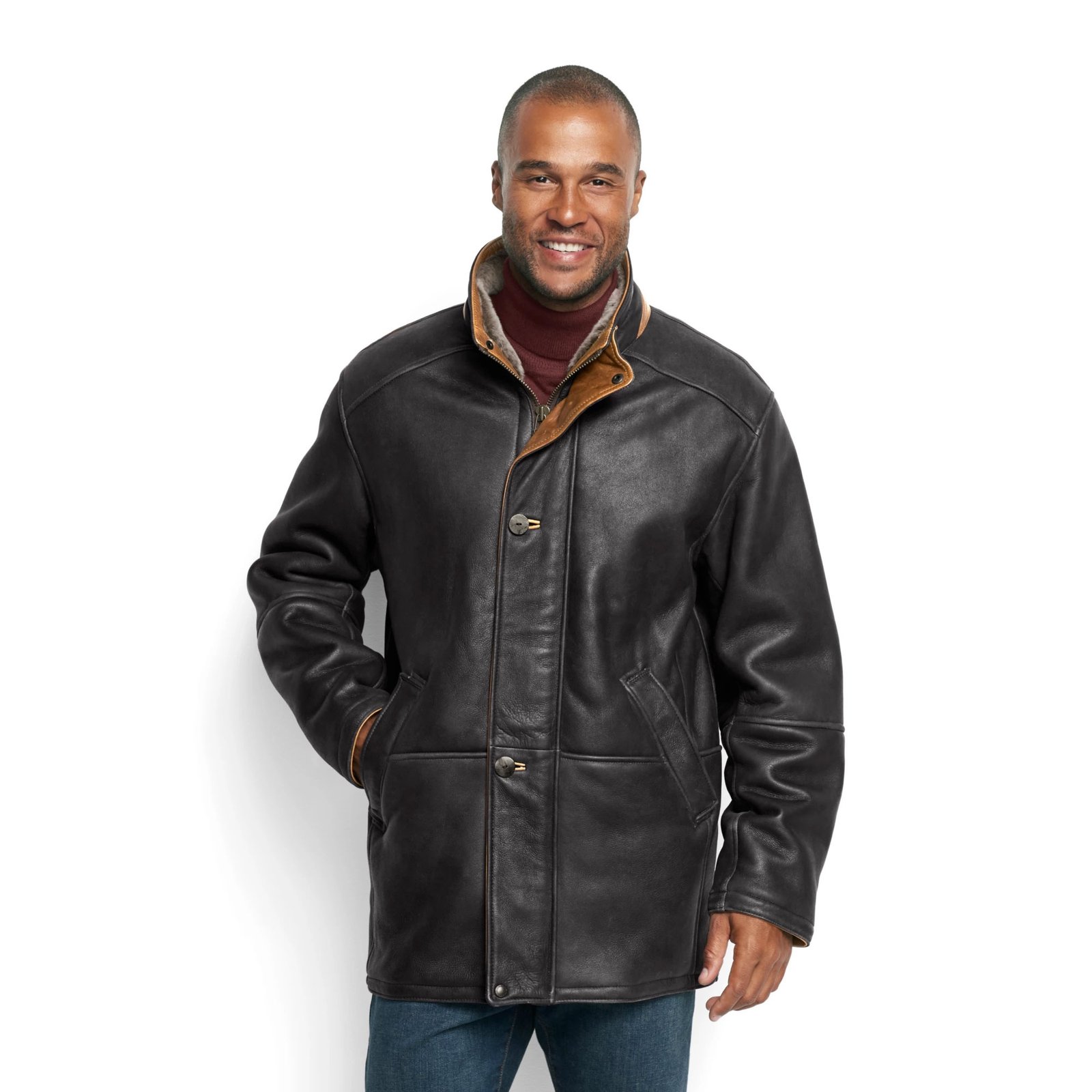 World's Black Finest Shearling Coat - Image 2