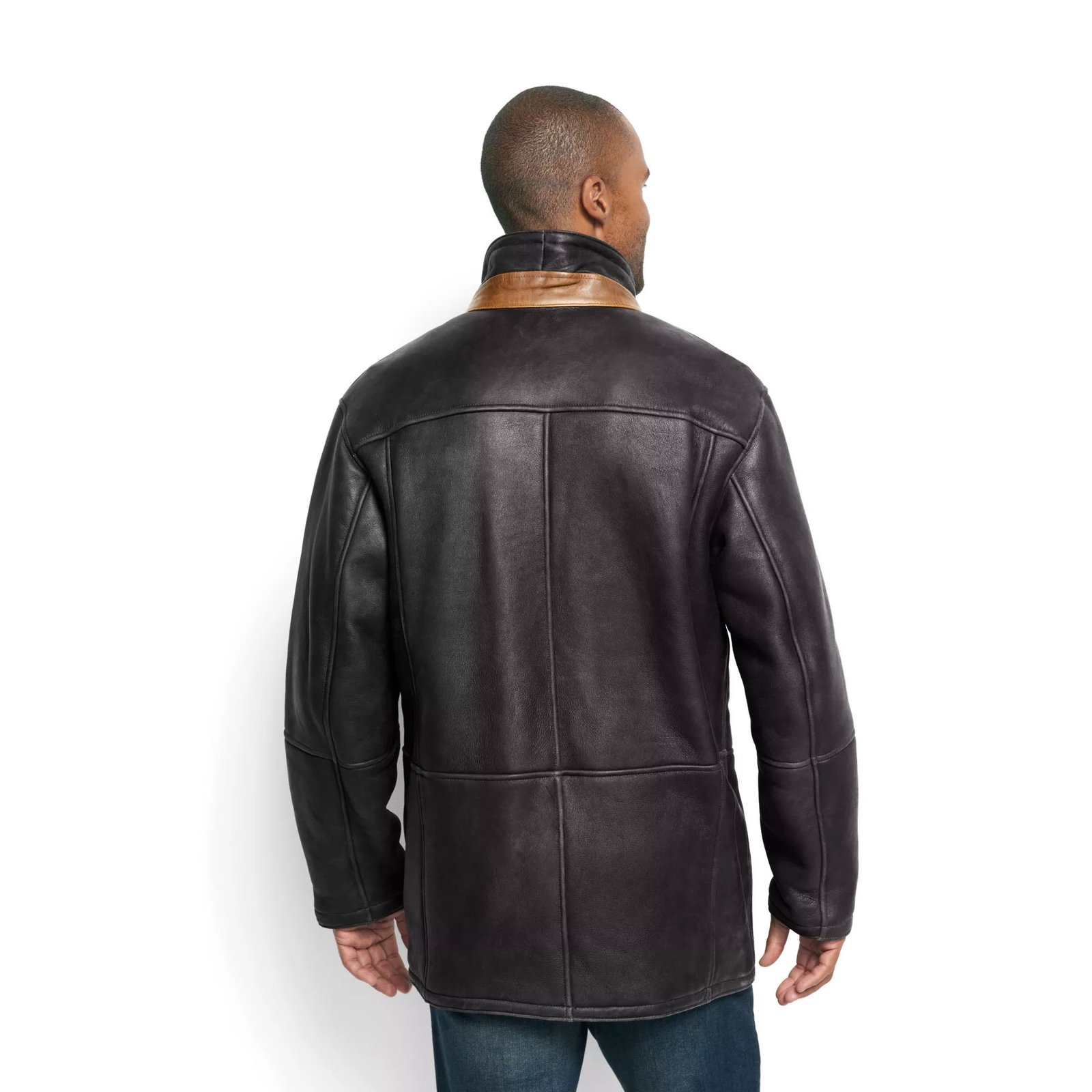 World's Black Finest Shearling Coat - Image 4
