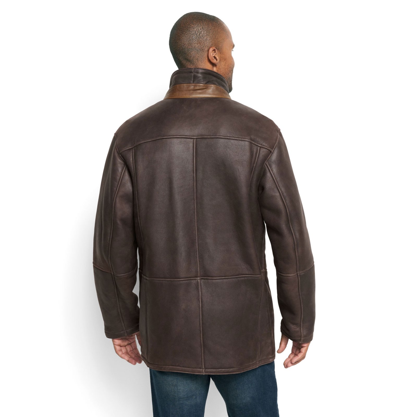 World's Brown Finest Shearling Coat - Image 4