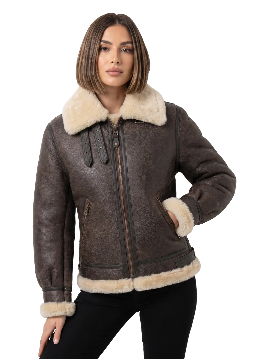 Alpine Frost B-3 Shearling Bomber Jacket (Women's)