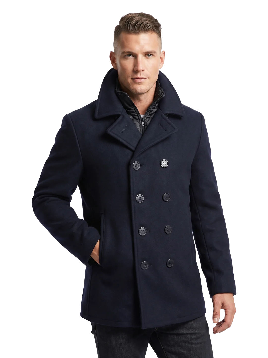 Harbor Point Navy Wool Pea Coat