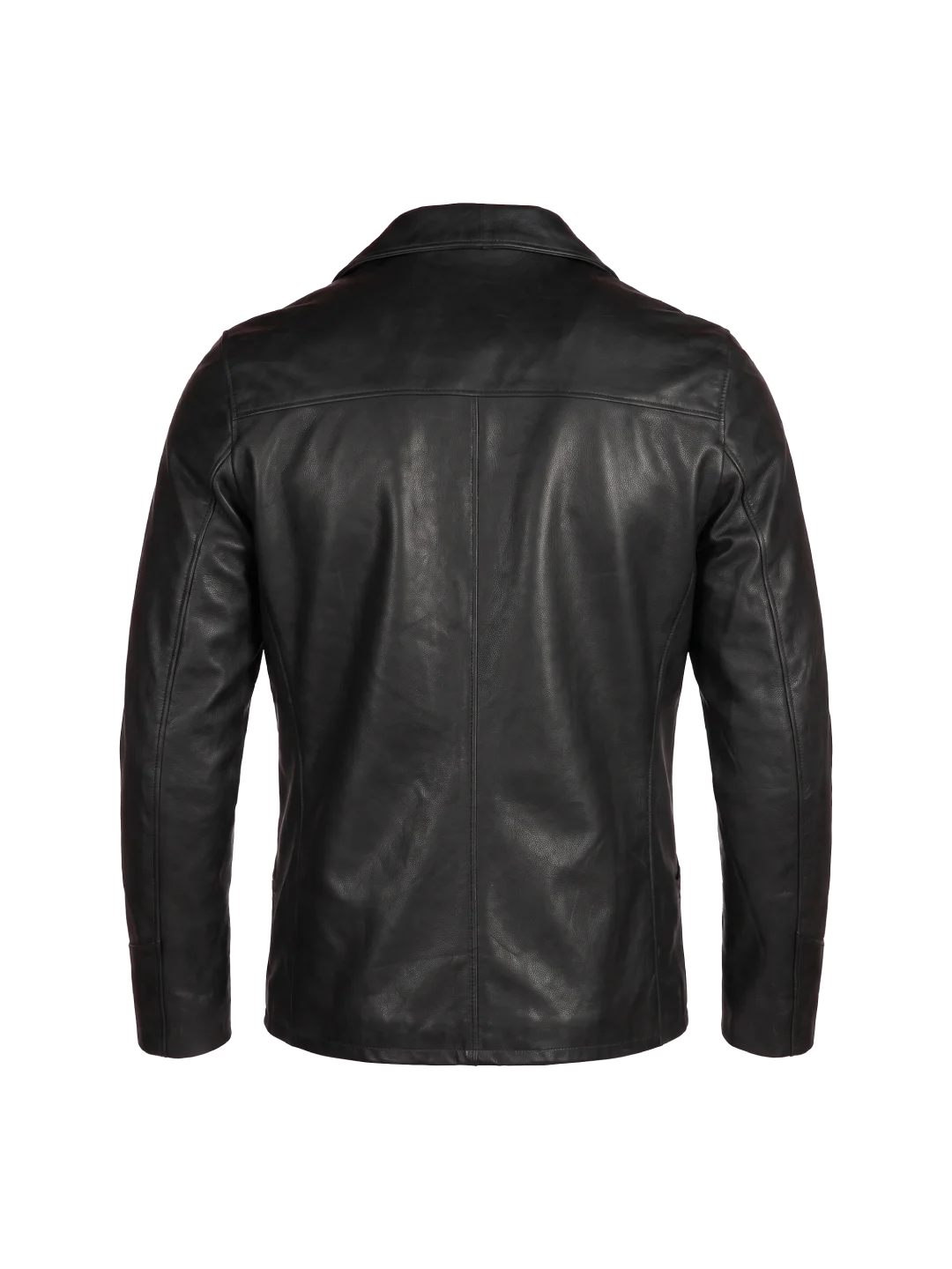 Noir Cowhide Hip-Length Car Coat