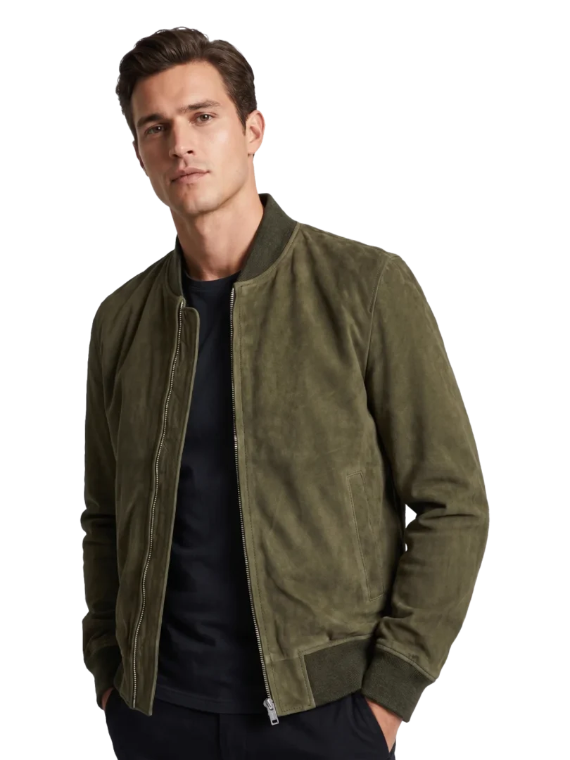 Rugged Trail Suede Goatskin Bomber Jacket