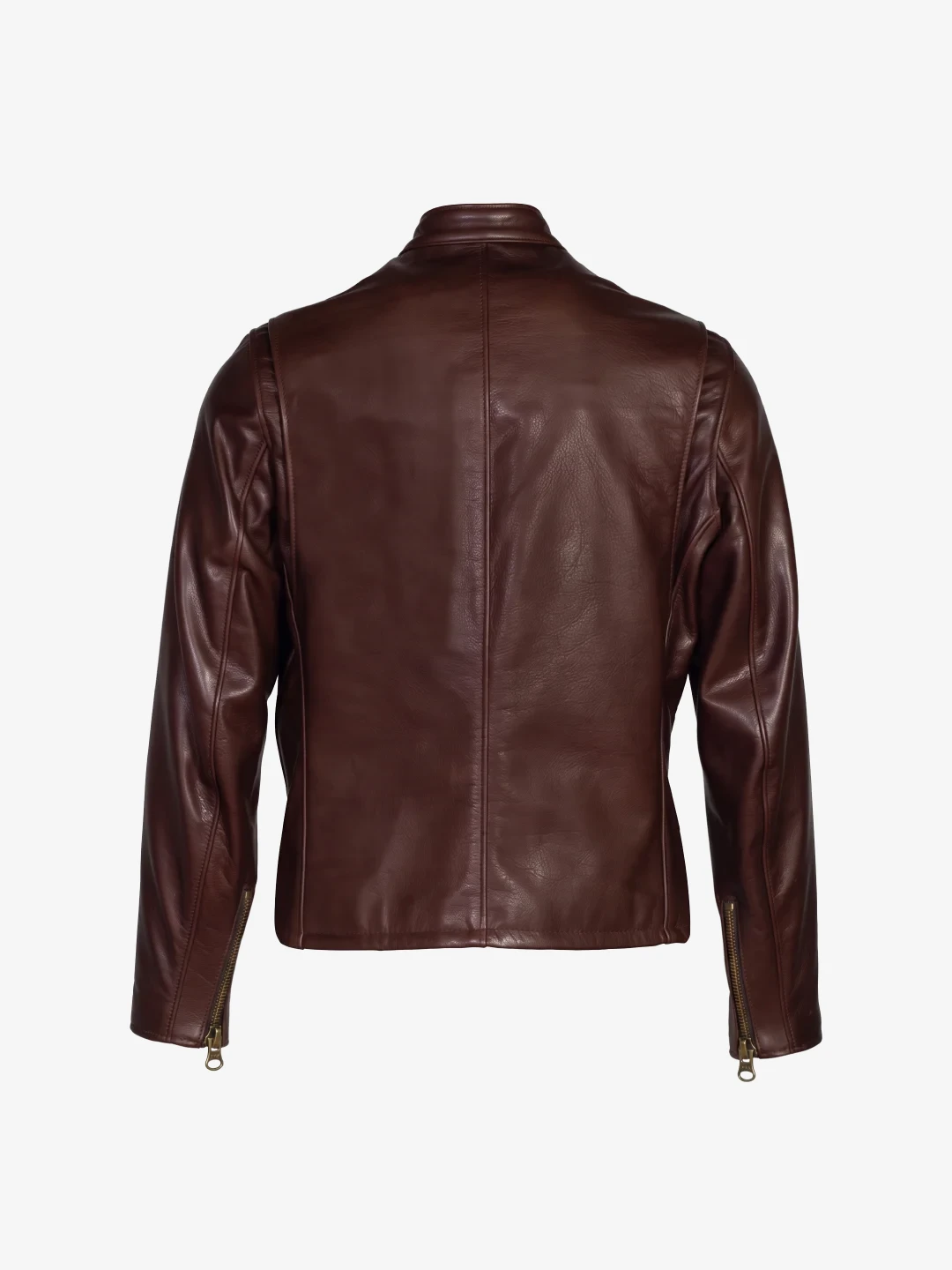 Mahogany Waxed Pebbled Café Racer Jacket