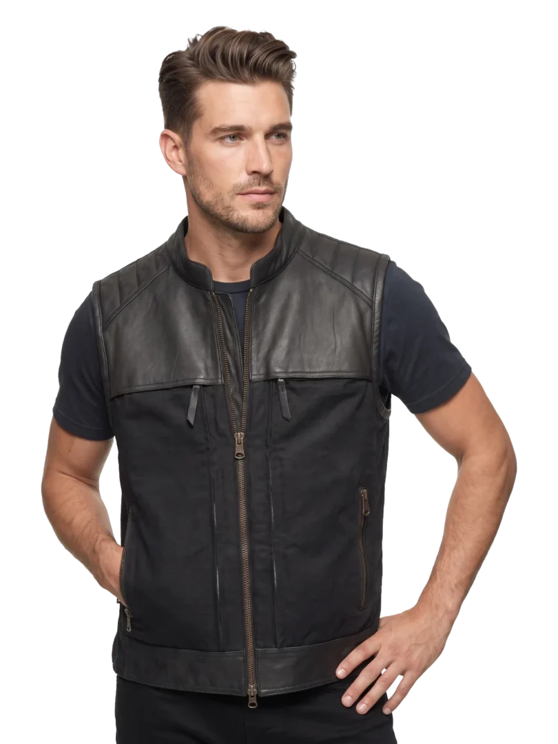 Outlaw Modular Leather-Canvas Riding Vest