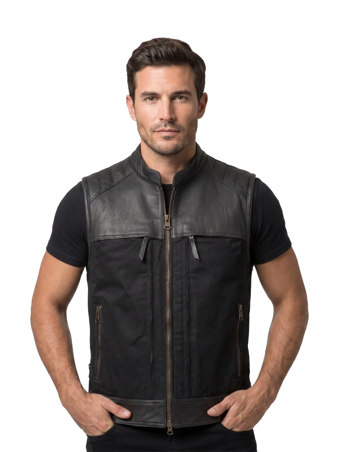 Outlaw Modular Leather-Canvas Riding Vest
