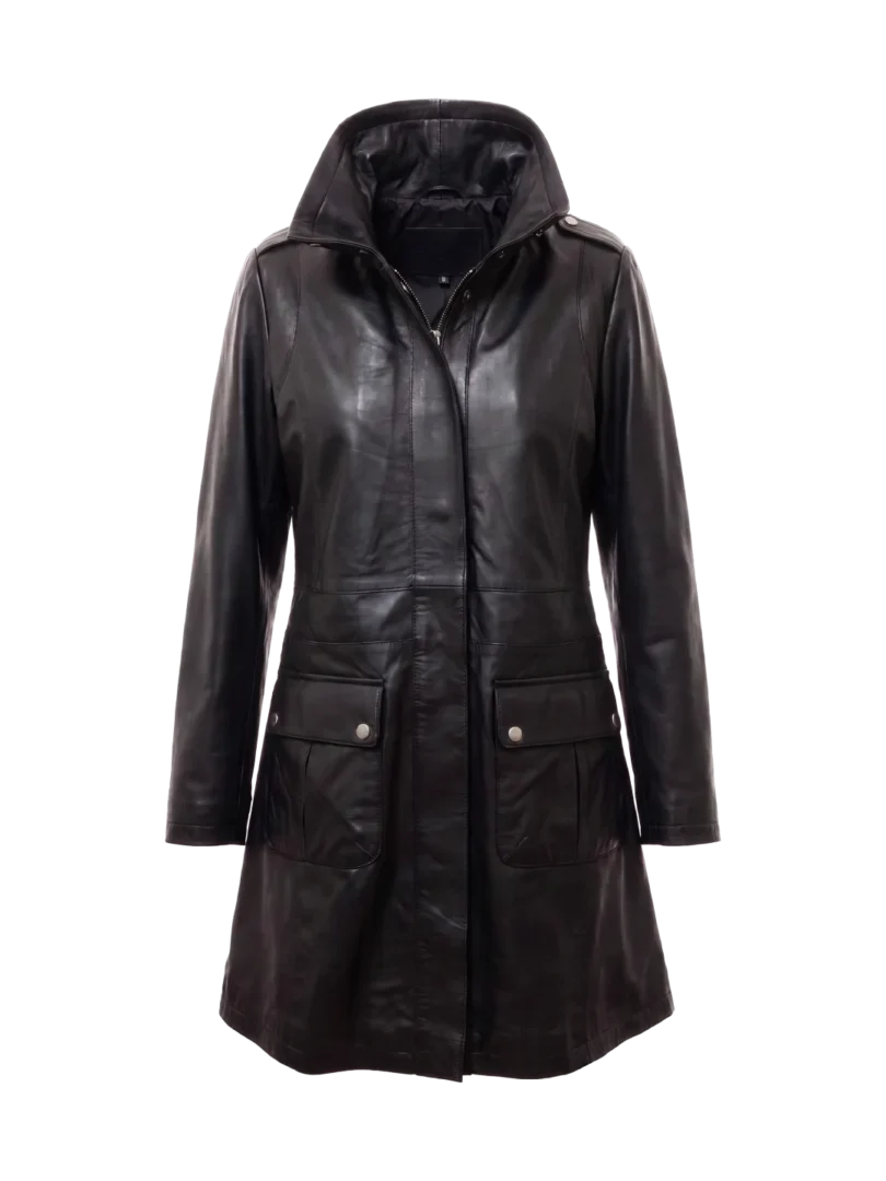 Raven Sheepskin Leather Coat (Women's)