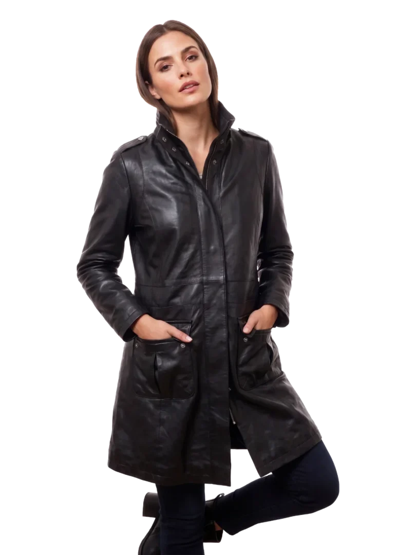 Raven Sheepskin Leather Coat (Women's)