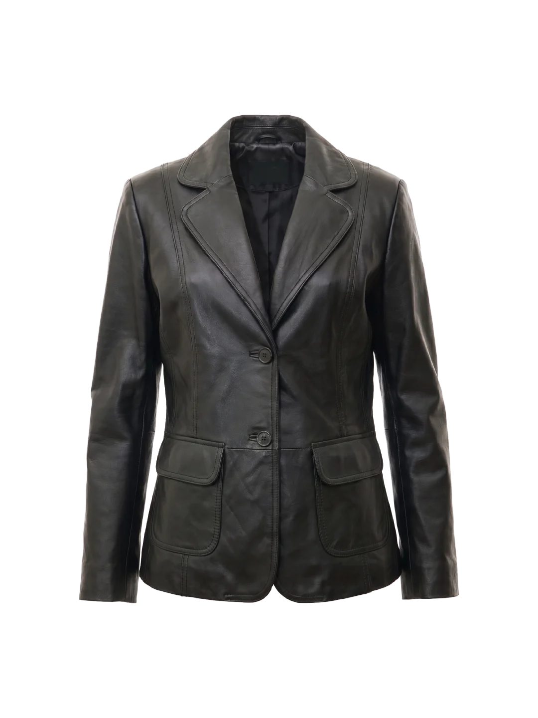 Vera Nappa Leather Two-Button Blazer (Women's)
