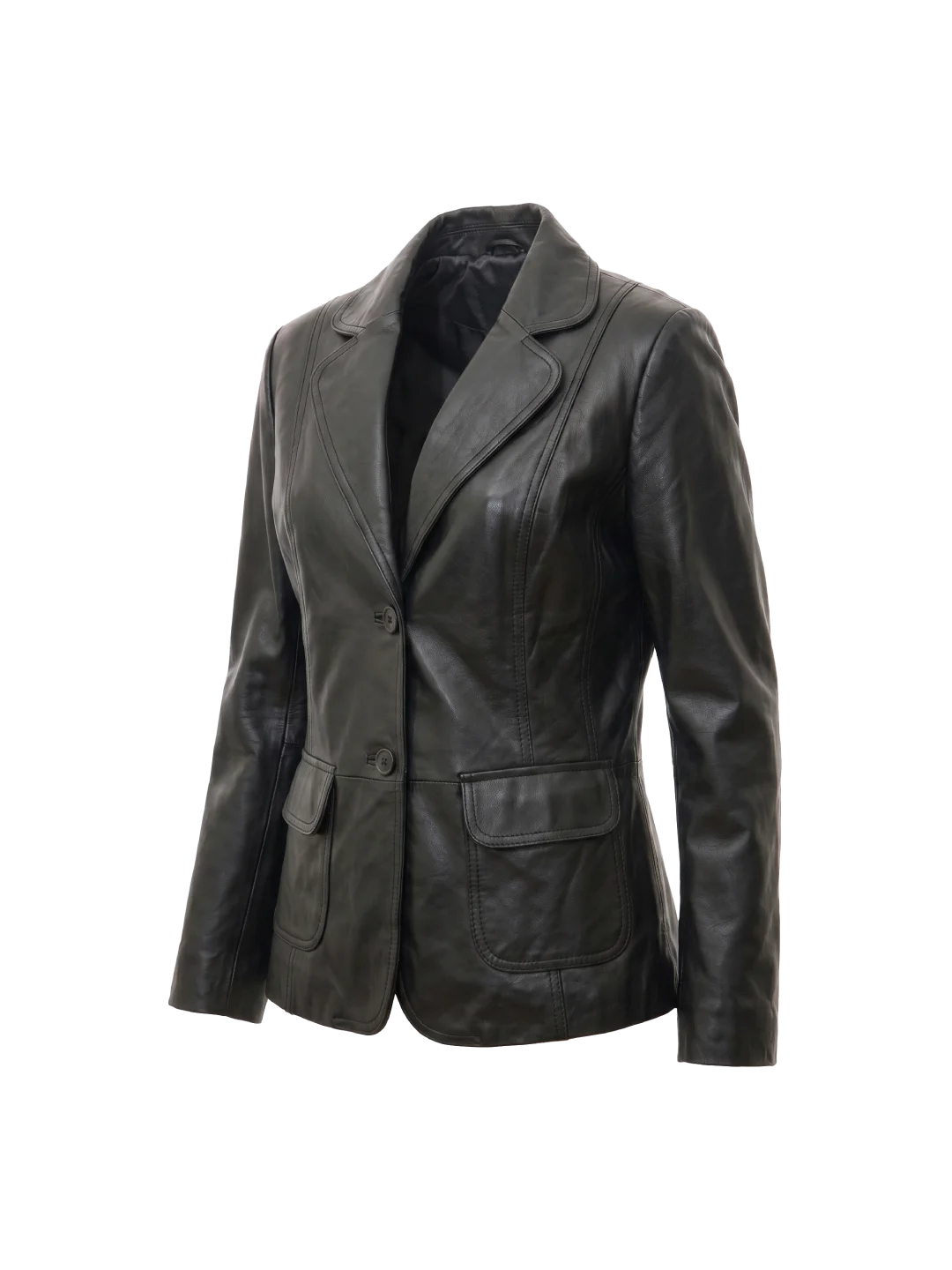Vera Nappa Leather Two-Button Blazer (Women's)