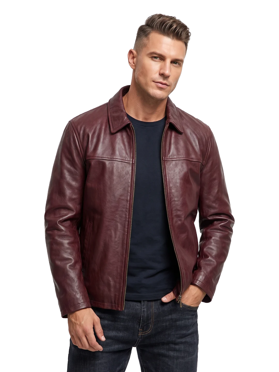 Ashford Classic Burgundy Leather Jacket