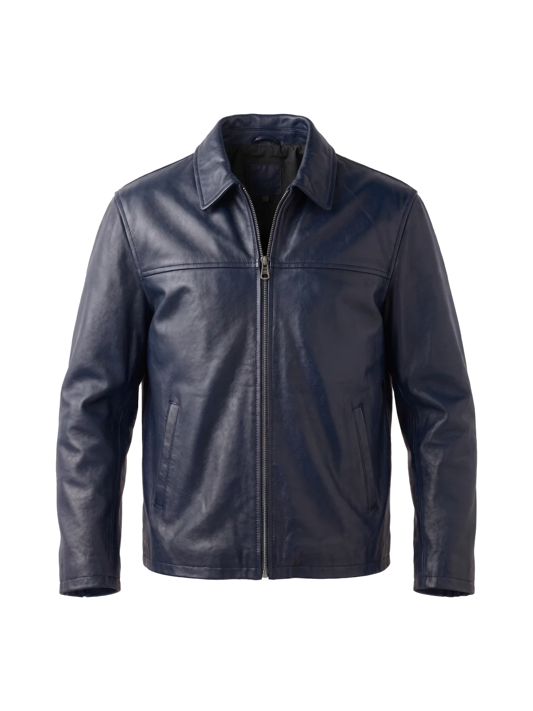 Ashford Classic Navy Blue Leather Jacket
