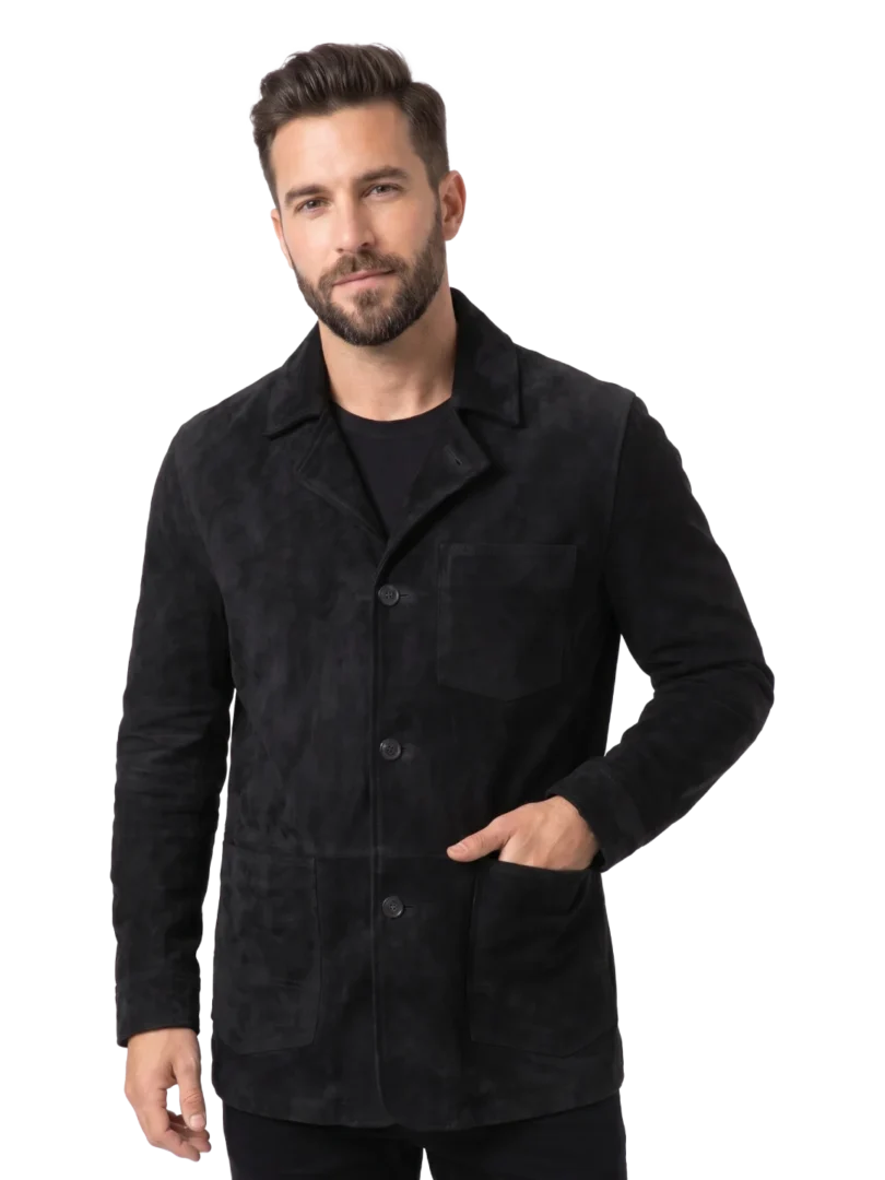 Camden Suede Black Chore Jacket