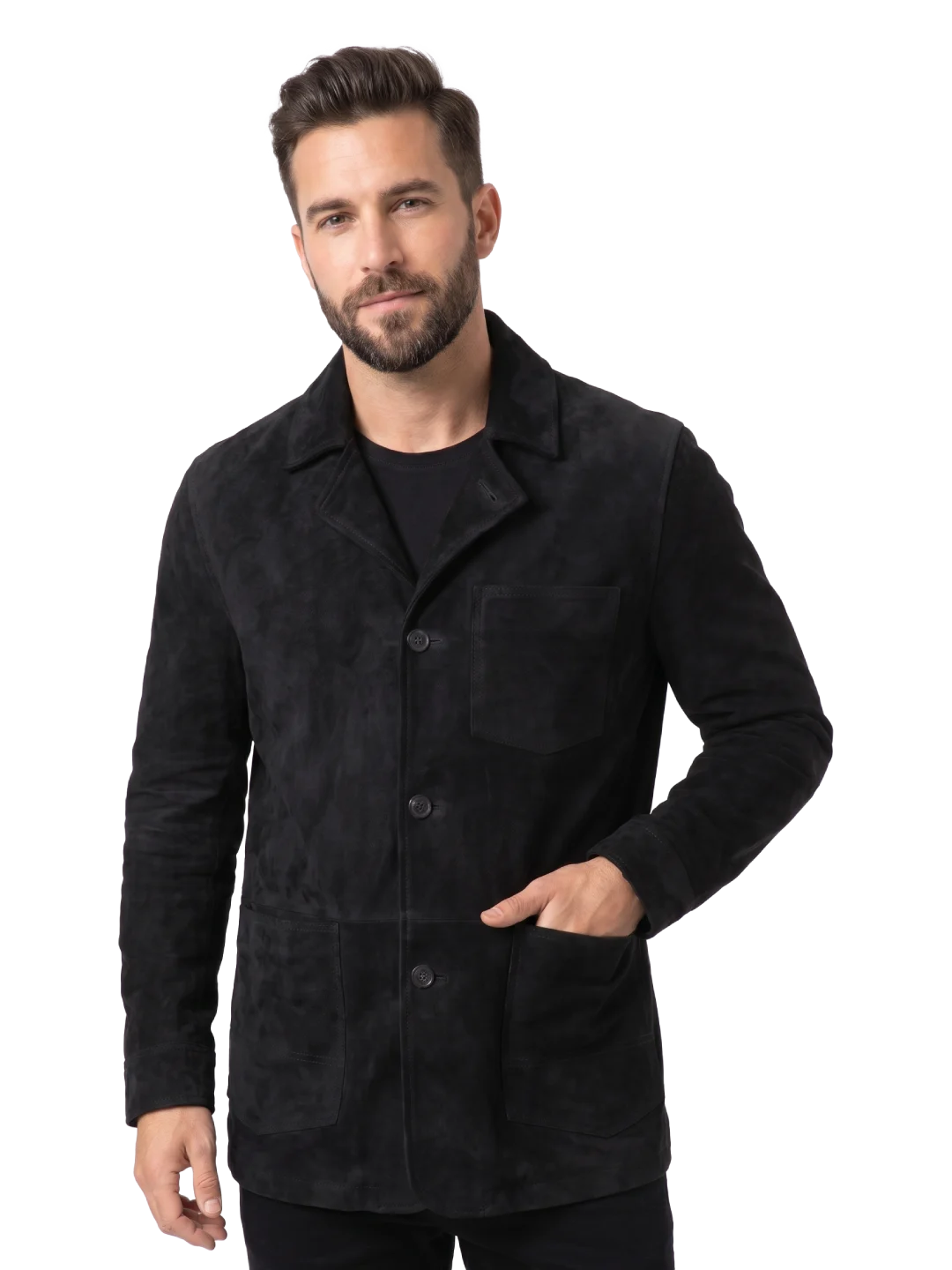 Camden Suede Black Chore Jacket