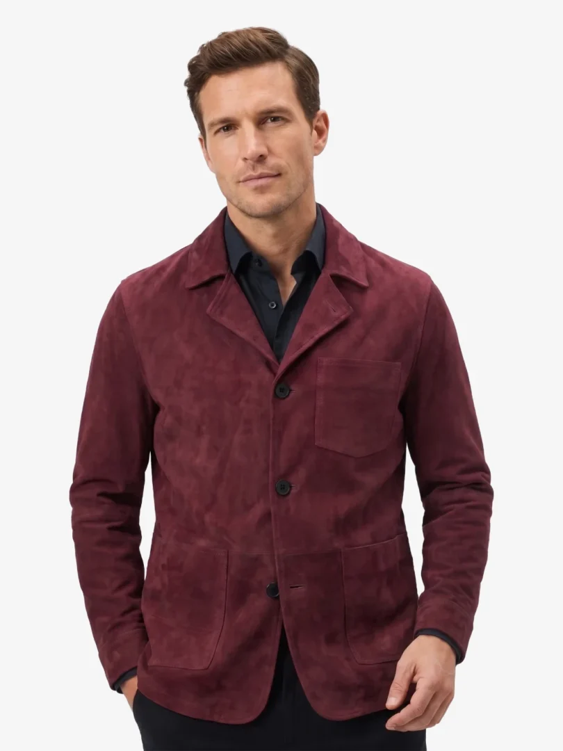 Camden Suede Burgundy Chore Jacket