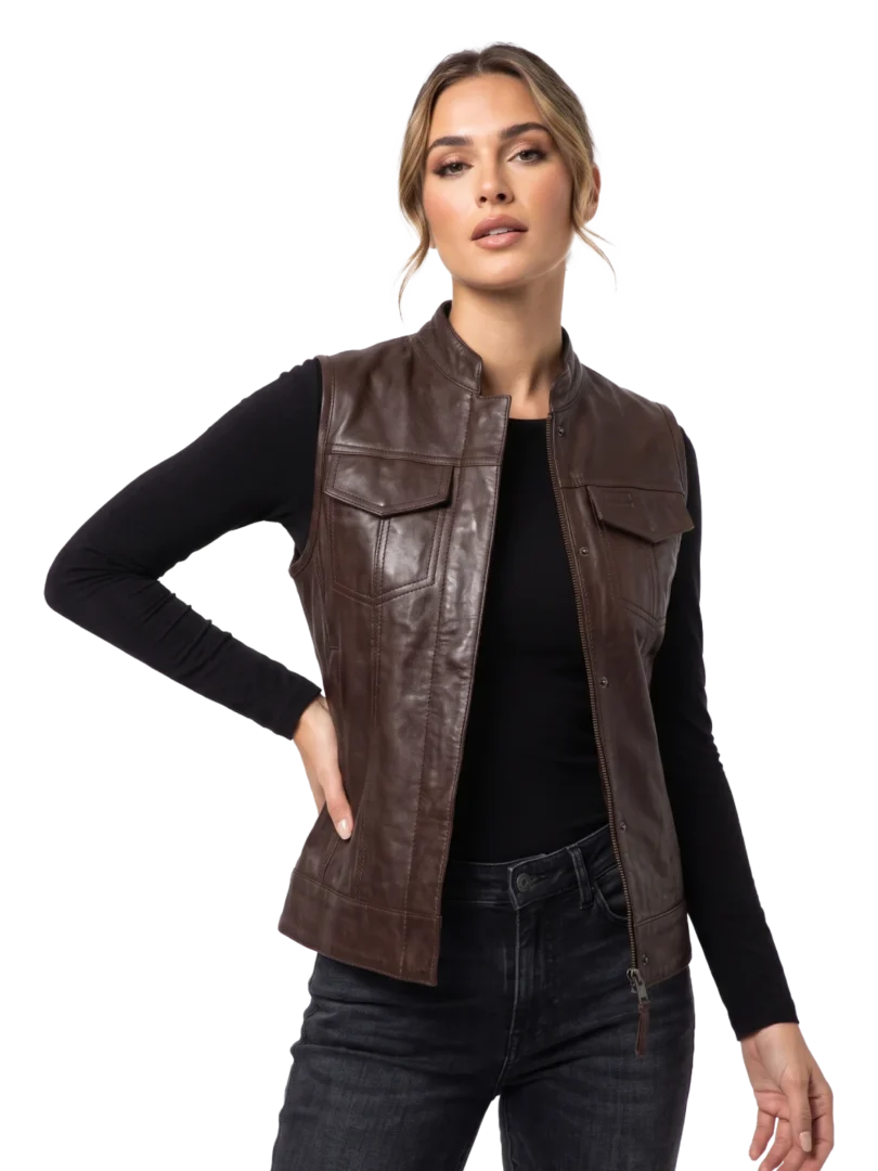 Cordova Sheepskin Leather Moto Vest (Women’s)