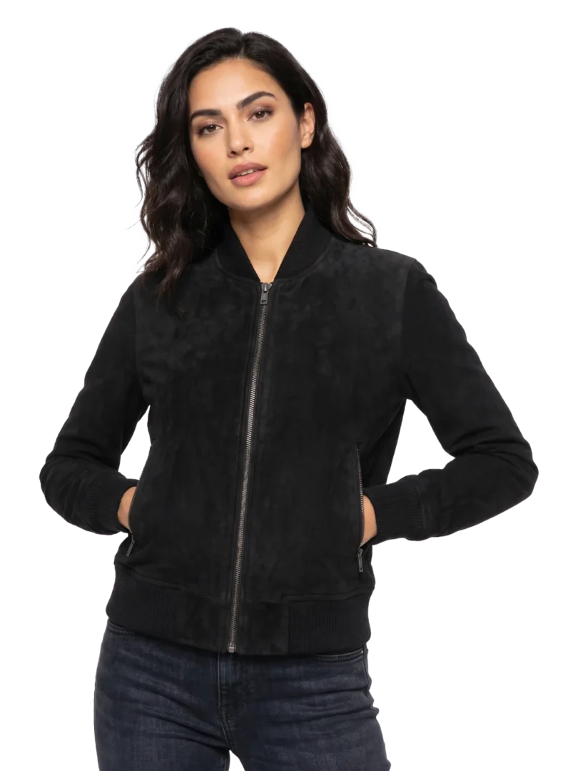 Eclipse Goatskin Suede Bomber Jacket (Women’s)
