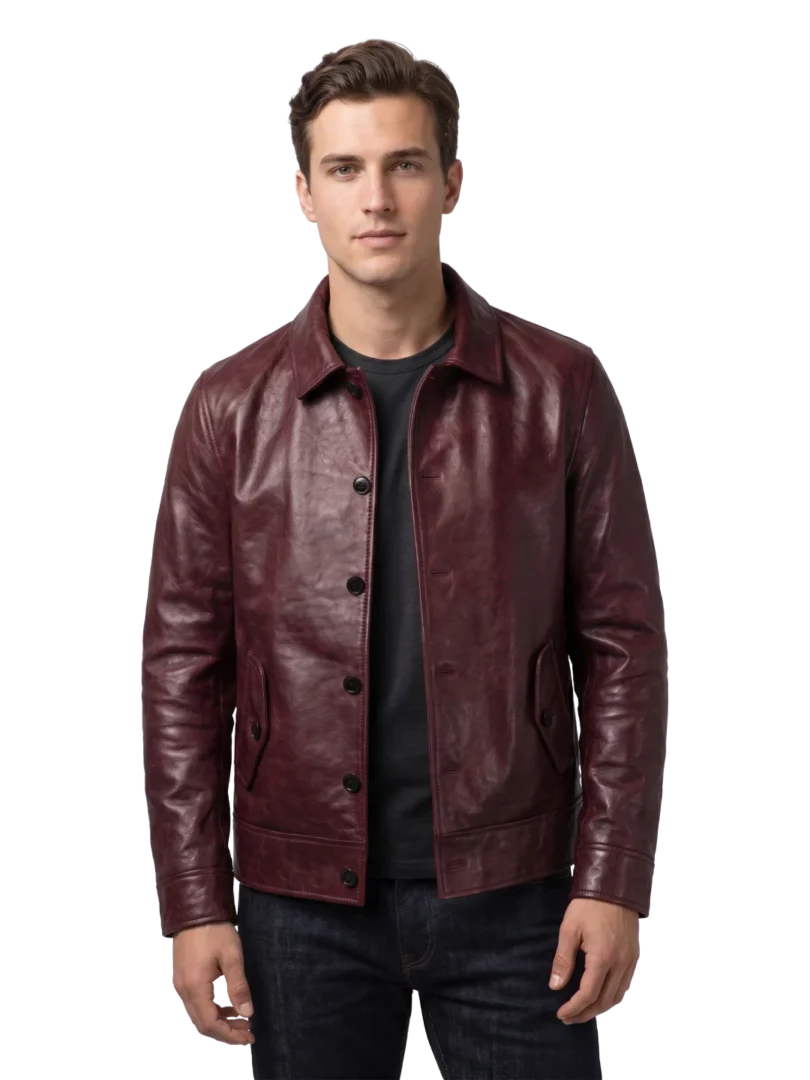 Harlan Vintage Cowhide Burgundy Field Jacket