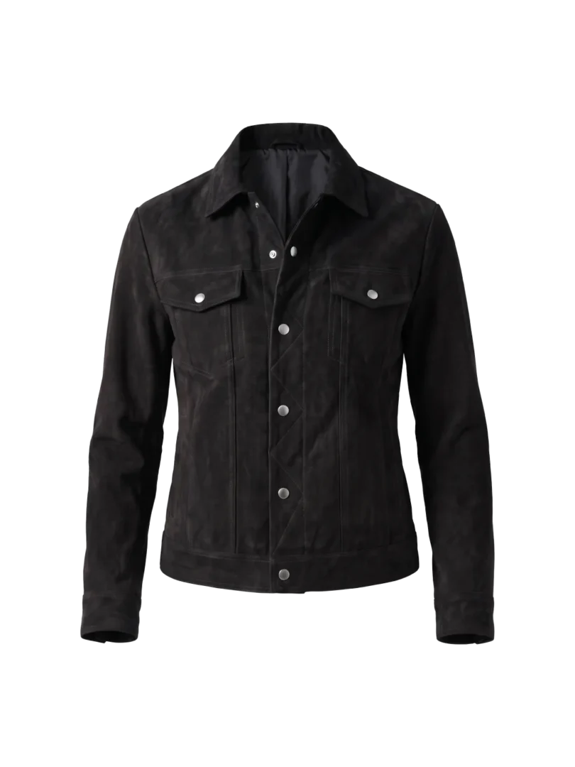 Obsidian Goatskin Suede Trucker Jacket (Women’s)