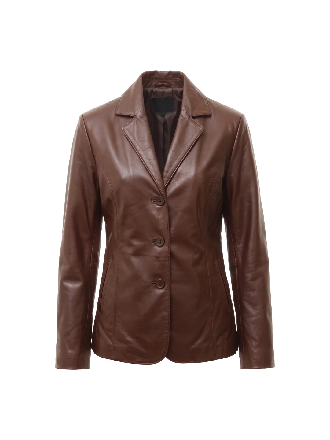 Onyx Sheepskin Leather Brown Blazer (Women’s)