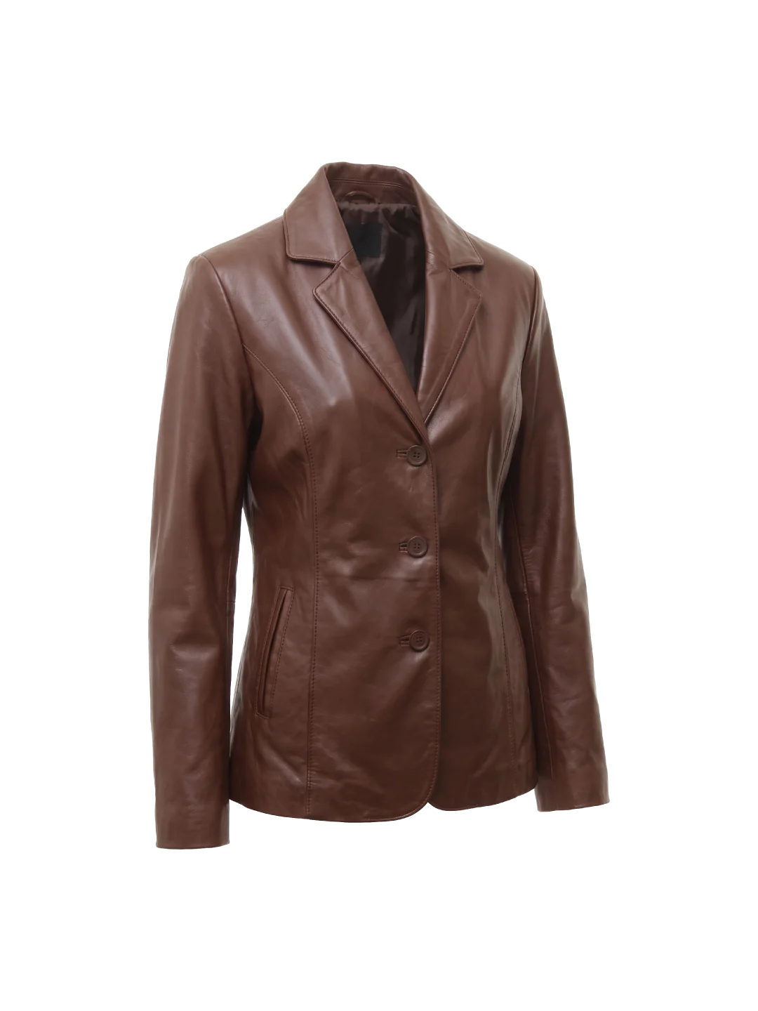 Onyx Sheepskin Leather Brown Blazer (Women’s)