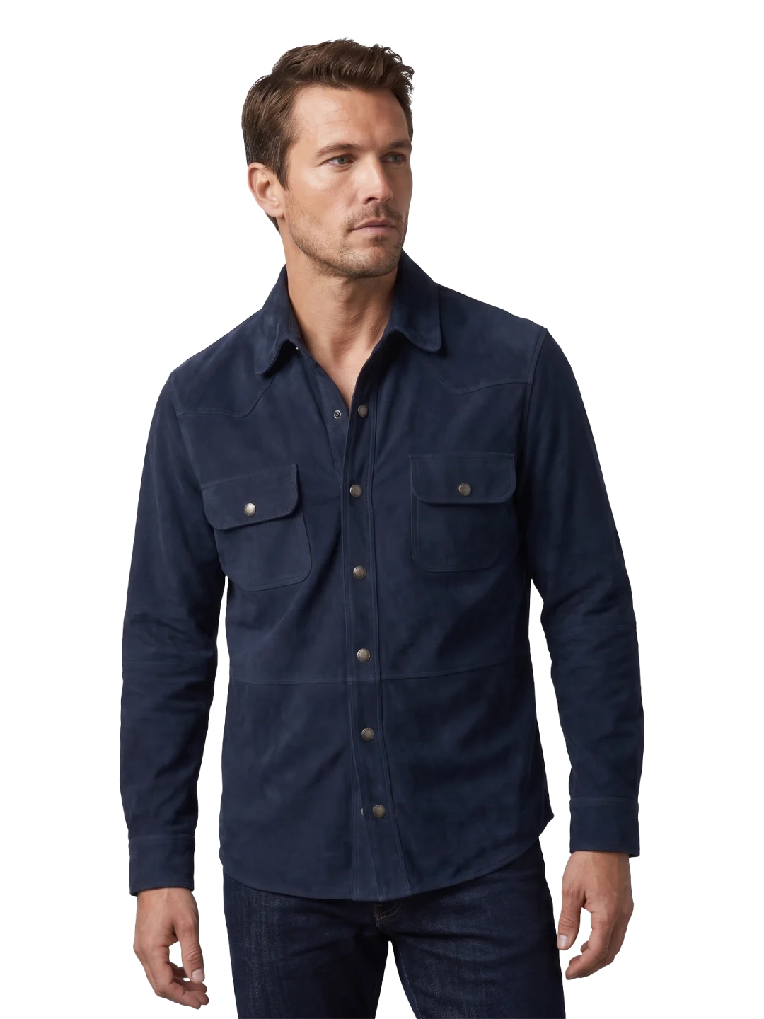 Ridgeline Western Suede Blue Shirt Jacket