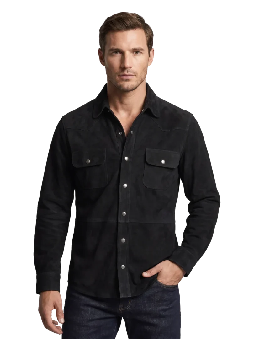 Ridgeline Western Suede Black Shirt Jacket