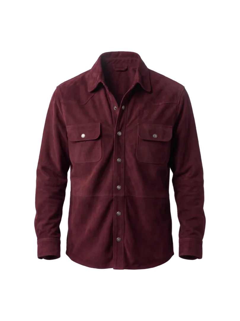 Ridgeline Western Suede Burgundy Shirt Jacket