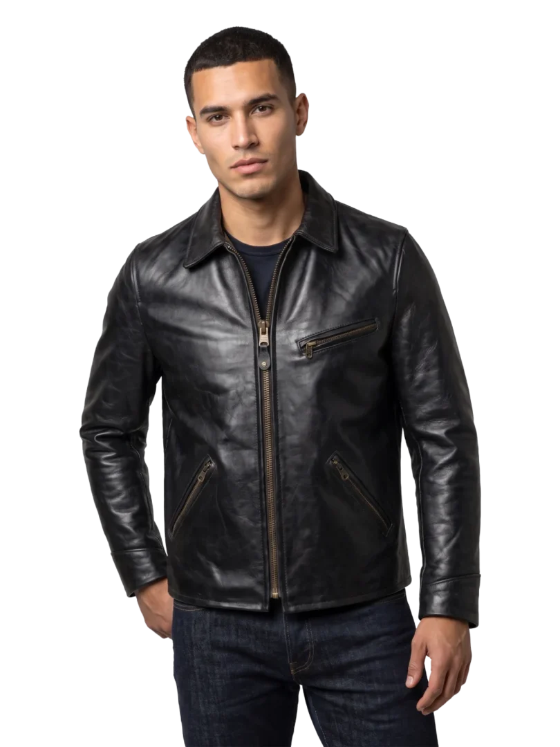 Sundance Vintage Cowhide Black Rider Jacket