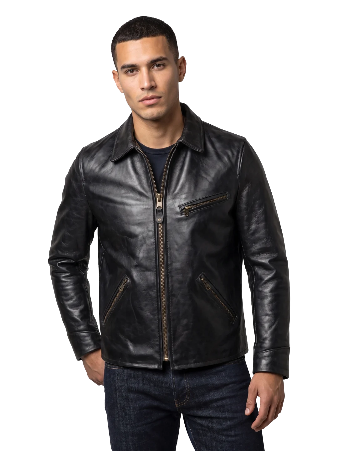 Sundance Vintage Cowhide Black Rider Jacket