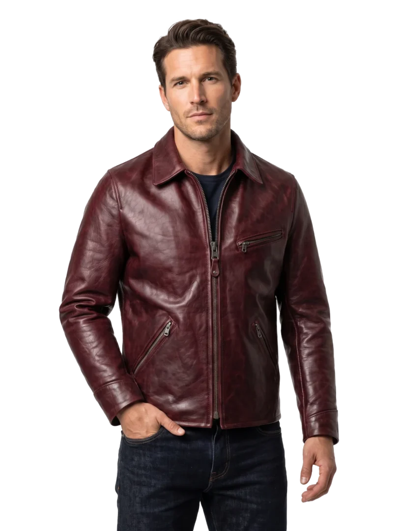 Sundance Vintage Cowhide Burgundy Rider Jacket