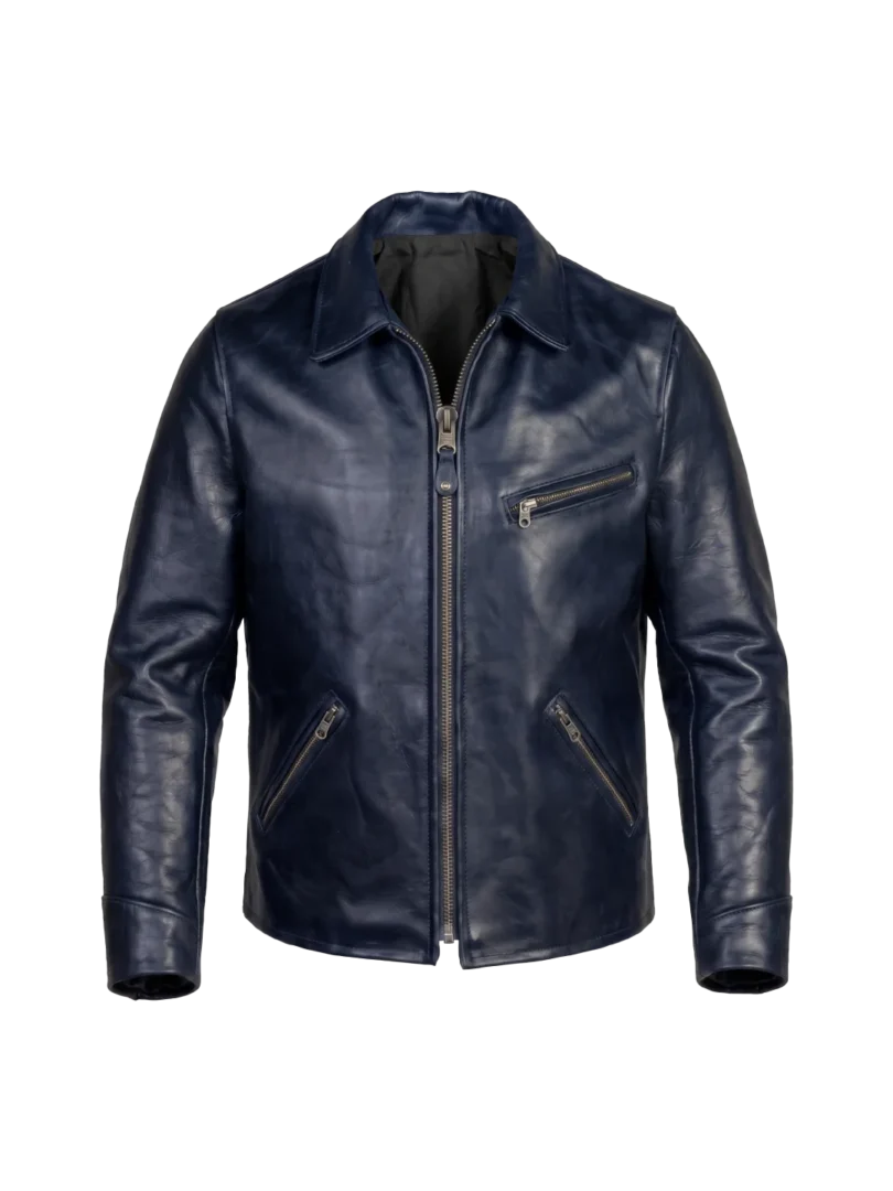 Sundance Vintage Cowhide Navy Blue Rider Jacket